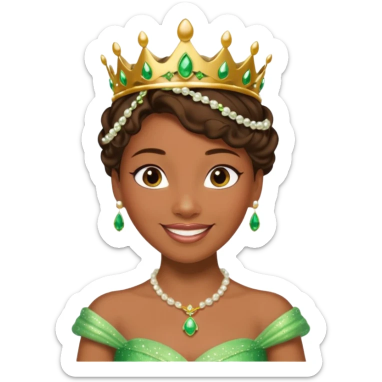 tạo cho tôi emoji công chúa tianna xinh và gần giống trong phim nhất sticker