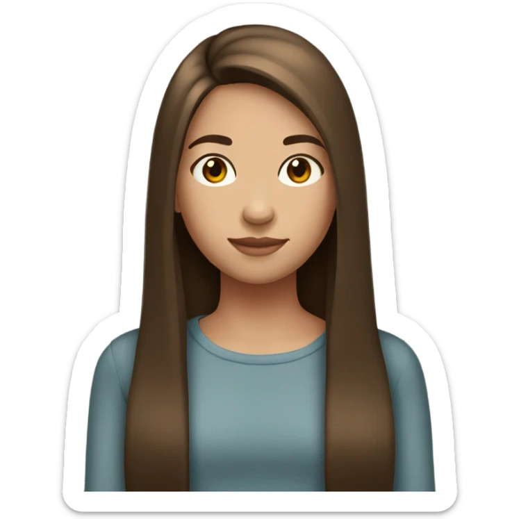 teen girl with medium straight brown hair sticker