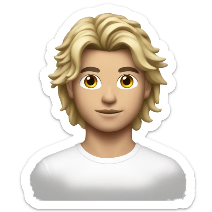 Jordan Barrett emoji with black hair i white t shirt  sticker