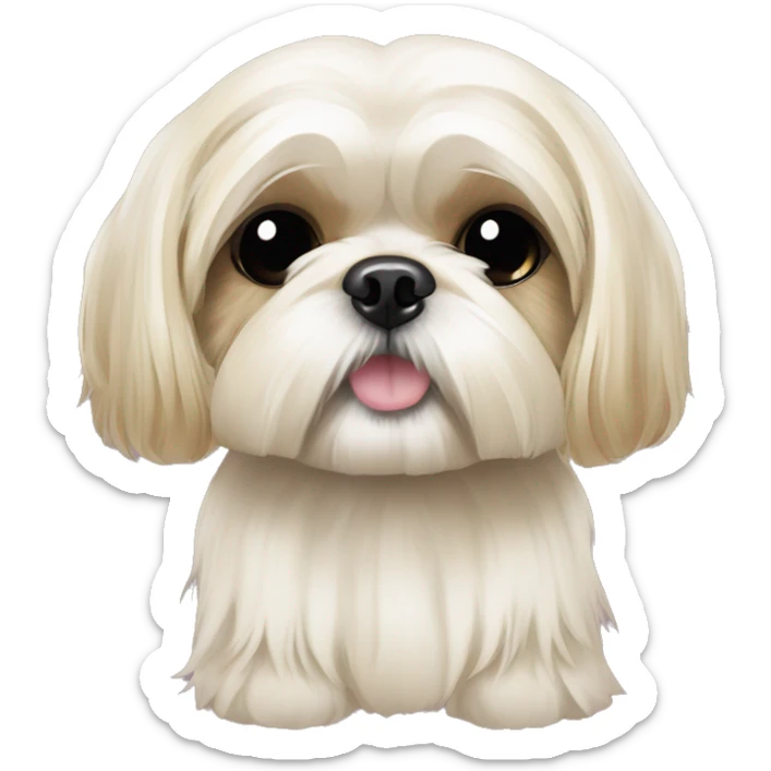 golden cream shih tzu white girl cute medium hair goth bow sticker