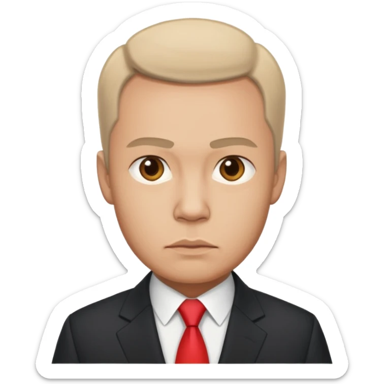 a male politician in a business suit with a Russian flag sticker