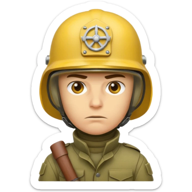 Soldier just face no body generic yellow skin with a gunner helmet that has no insignia sticker