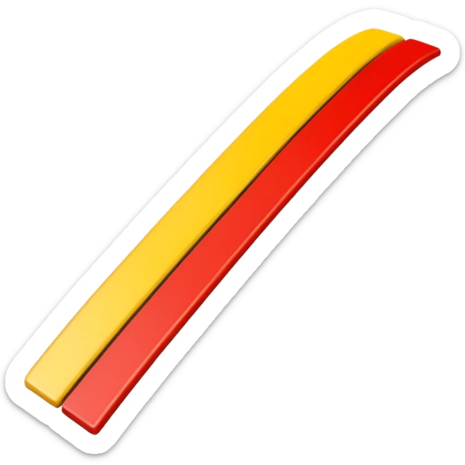 Similar to 🇮🇩 with yellow colour 50% and red colour 50% of 2 strip sticker