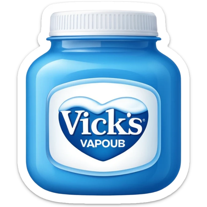 create an Apple style emoji of Vicks Vaporub - make sure to capture the logo correctly sticker