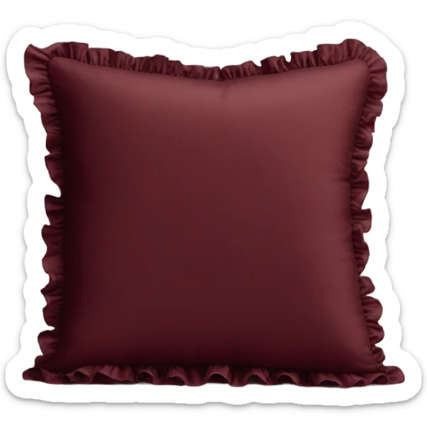 Burgundy pillow with ruffles sticker