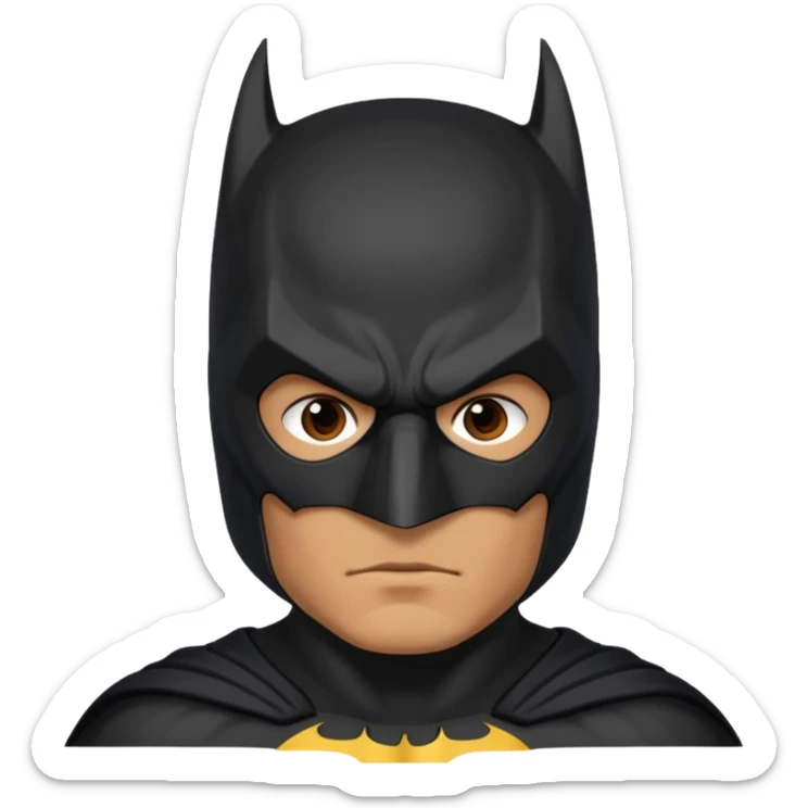 The below right one is perfect but just remove the hair and put batman mask on him  sticker