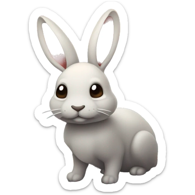 Conejo atigrado con ojos demoníacos en un bosque tenebroso al atardecer con brisa marina y con estrellas en el cielo sticker