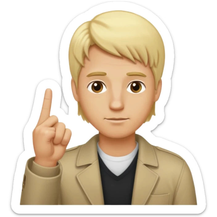 blonde hair tall thick naked and with middle finger up a man sticker