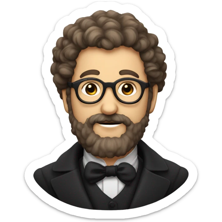 georges bizet composer with curly hair and beard an glasses sticker