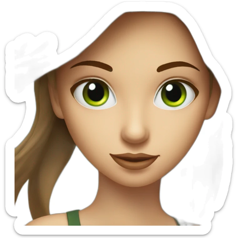 Golf swing beautiful girl head brown with a green eyes in the beach  sticker