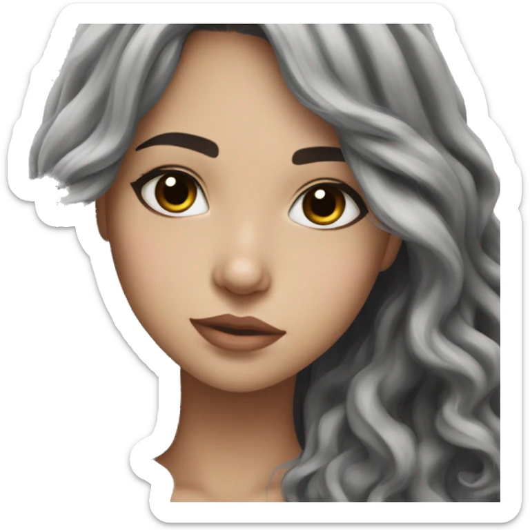 Beautiful girl,Black hair,wavy hair，long hair,Black eyes,white skin, sleeping sticker