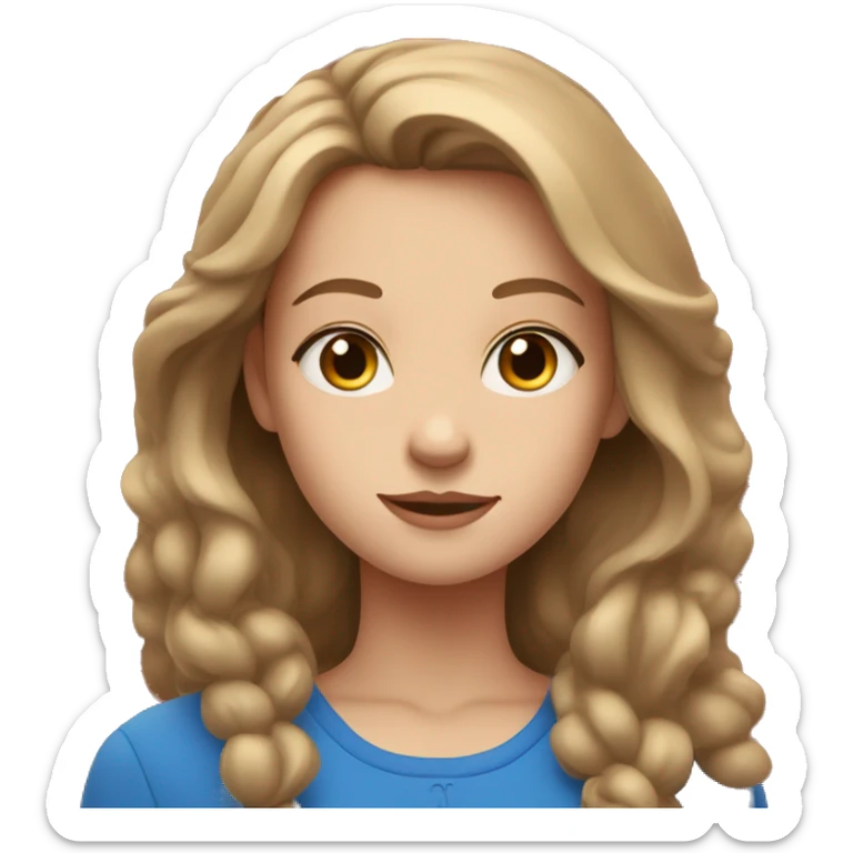 girl with blue eyes and light brown hair against the backdrop of Red Square sticker