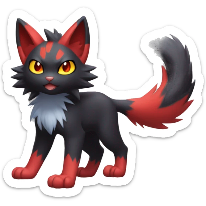  Kawaii Edgy Cool Beautiful Torracat-Litten-Zorua-Zoroark full body sticker