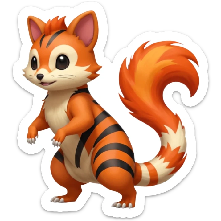 Volcanic Quilava-Furret-Linoone-fusion (full body) sticker