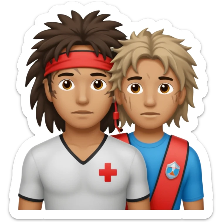 Lifeguard Native American Teenager with messy hair rescuing someone sticker