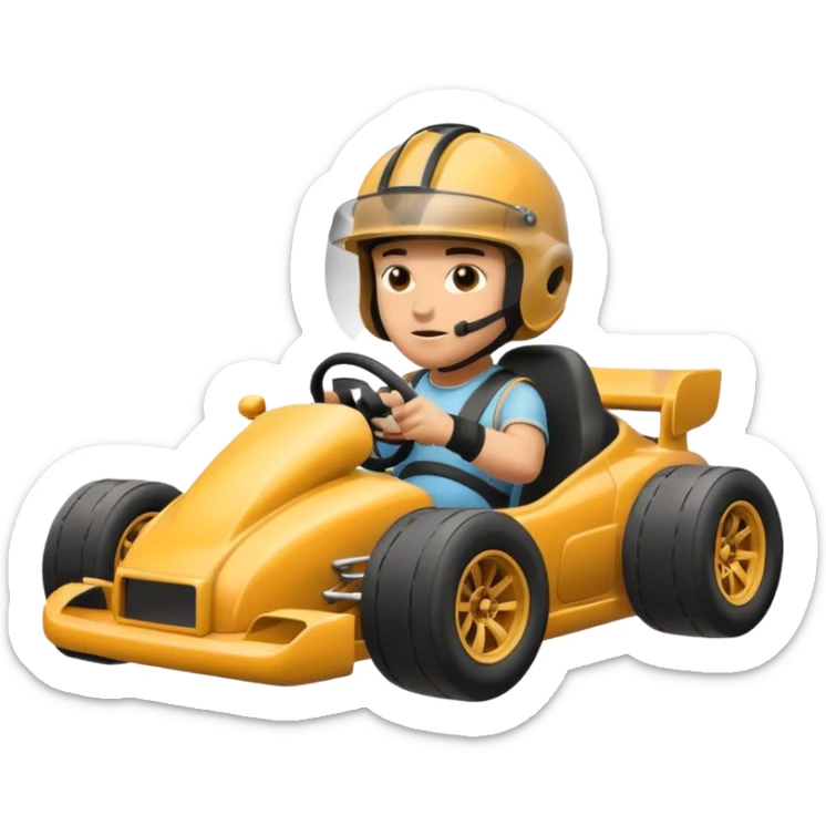 drifting car with tires smoke and a driver with a helmet in the car sticker