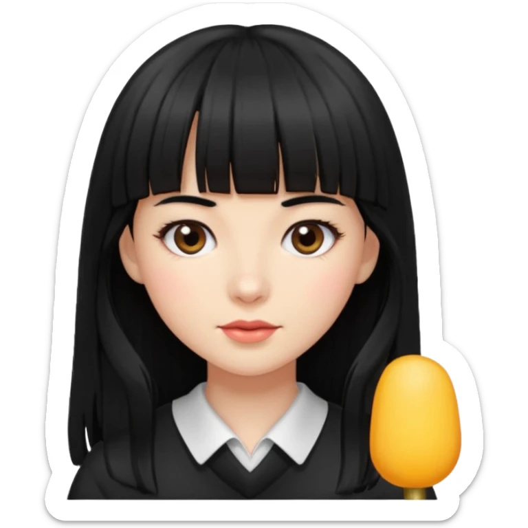 lecture girl with straight bangs fringe long black color hair 
lecture... lecture... sticker