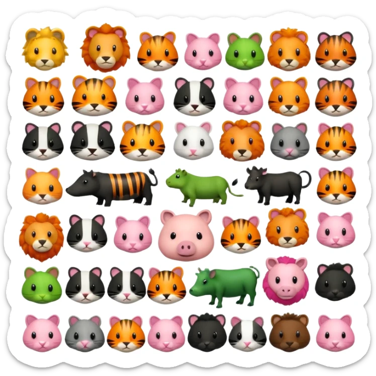 Cat dog cow mouse frog pig Lion Bear shrimp alphablocks a tung tung sahur trippi troppi banh mi ram ram tiger seal la foca lasagnaetta trulimero trulichina bombardino crocodrillo sticker