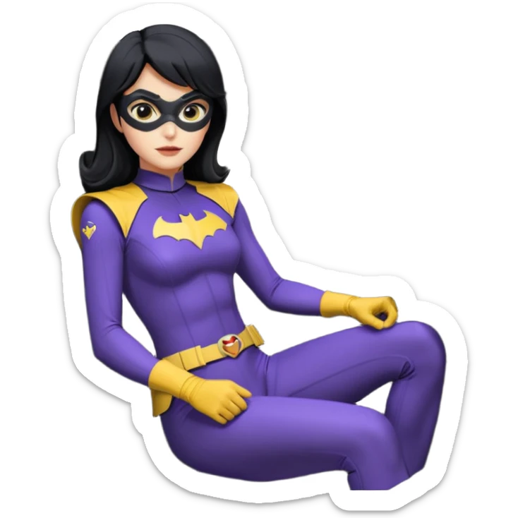 scale racing sexy fitted Batgirl’s masculine midnight-colored tight outfit 1970’s tv style dark knight stealthy accurate sporty safe plush deluxe off-road pursuit drifting F1 car lexus (black hair, shoulders back against seat) rally sticker