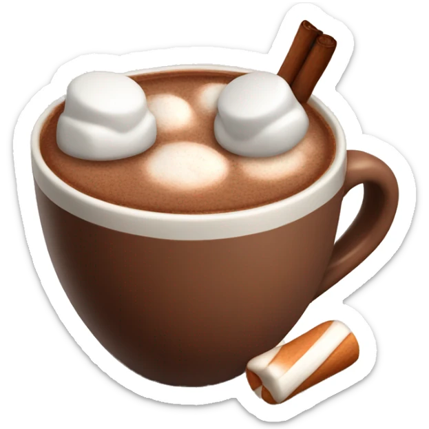 Hot chocolate with marshmallows sticker