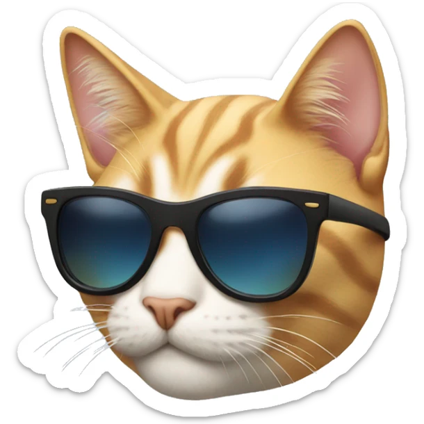 Cat with sunglasses sticker
