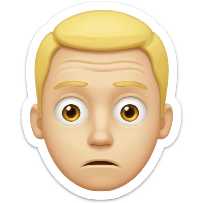 Very exhausted and confused emoji but with some humour about it - yellow man not realistic face sticker