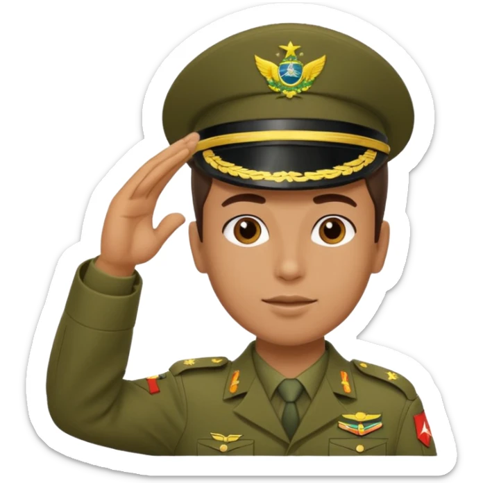 É PRA FAZER O UNIFORME DO **EXÉRCITO BRASILEIRO** NESSE SOLDADO FAZENDO CONTINÊNCIA  sticker
