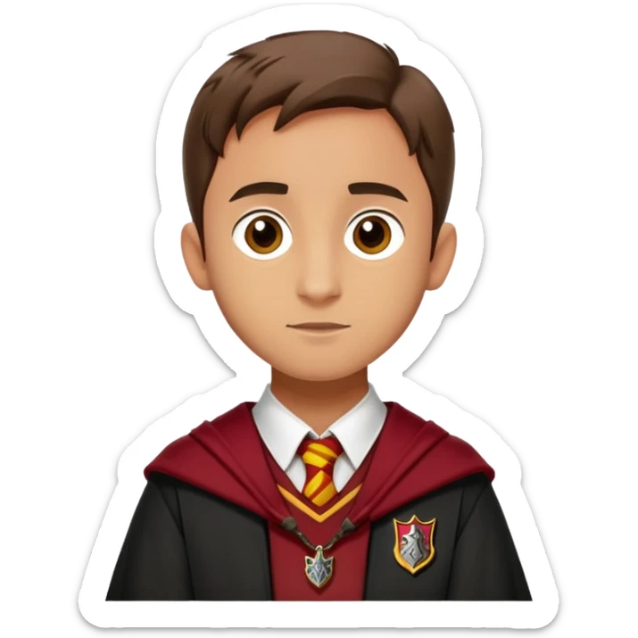 sean biggerstaff is Oliver Wood  in harry potter, wear hogwarts gryfindor uniform sticker