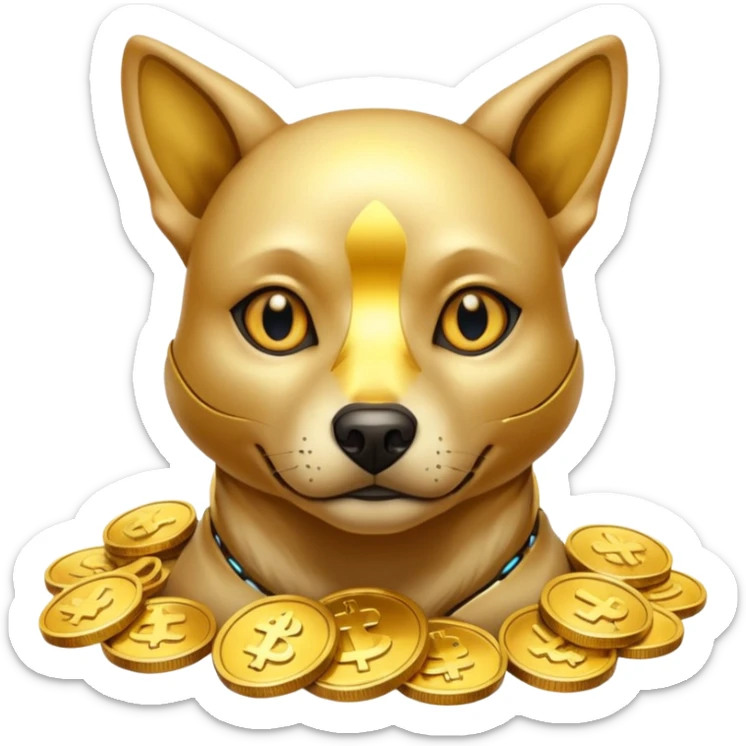 i want to create a dog cyberdog like from cyberpunk with one cyberpunky eye and he looks greedy with golden coins sticker
