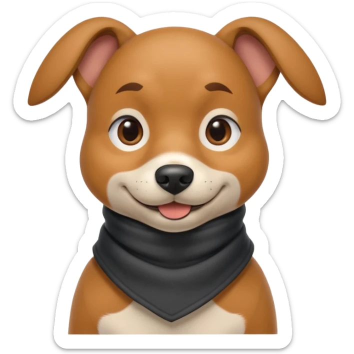 thief dog portrait, head and shoulders only, playful sneaky look, burglar scarf collar, mischievous smile, 3D cartoon, mobile game icon style, clean background, no text, no watermark
 sticker