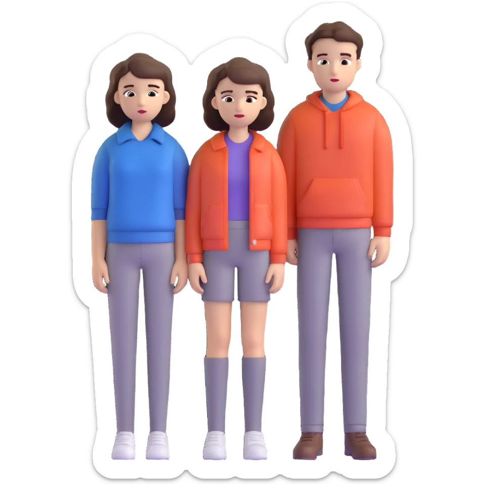 Hannah Baker with long brown hair and Clay Jensen with short dark hair standing together, from 13 Reasons Why sticker