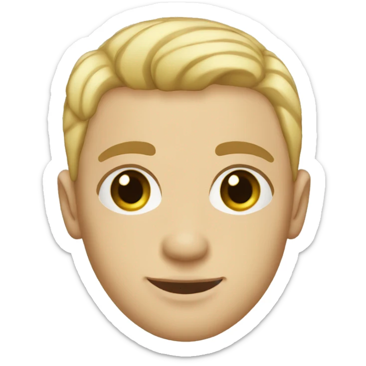 A 25-year-old blonde with brown eyes and a bald young man aged 26 with brown eyes sticker