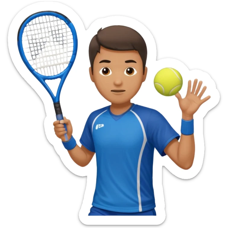 Male, eurasian, wearing sports cloth, swinging padel raquet sticker