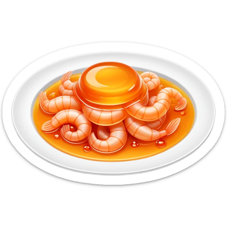 Fujian Tǔsǔndòng jelly-like seafood with sauce, simplified emoji style with bold outlines and bright colors, cartoon style transparent worm jelly specialty sticker