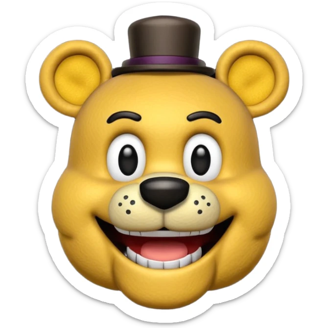 The head of Fredbear of five nights at Freddy sticker