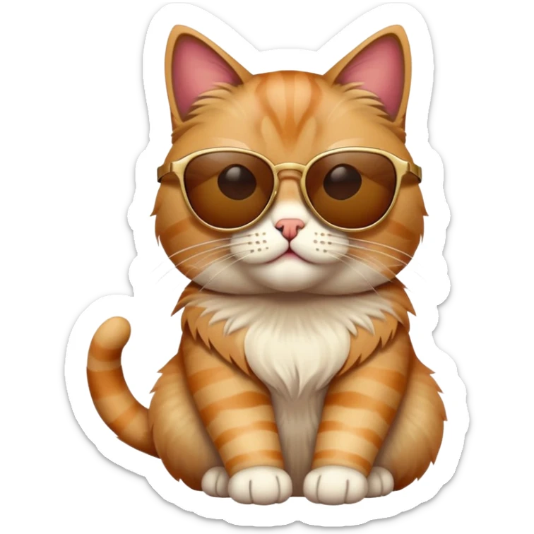 Cat with sunglasses sticker