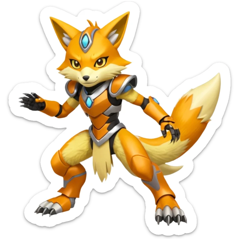 Ratchet-Lombax-Zerora-Vernid-Renamon-fusion, full body  sticker