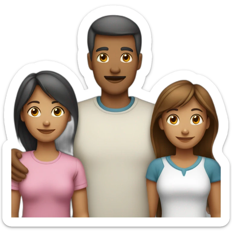 father, mother, son teenager and child daughter sticker