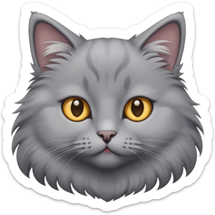 A grey, cute cat sticker