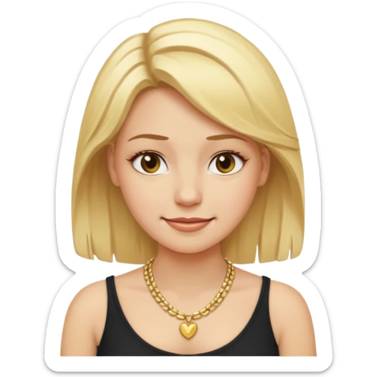Female with Gold Necklace, fair skin,blonde hair, different expressions. sticker