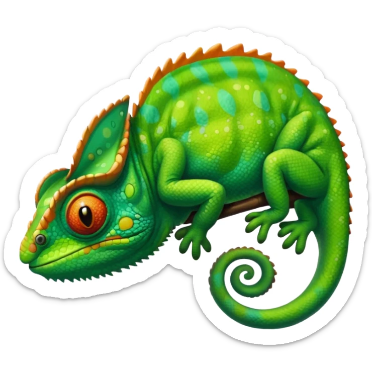 Camaleón colores pero con verde sticker