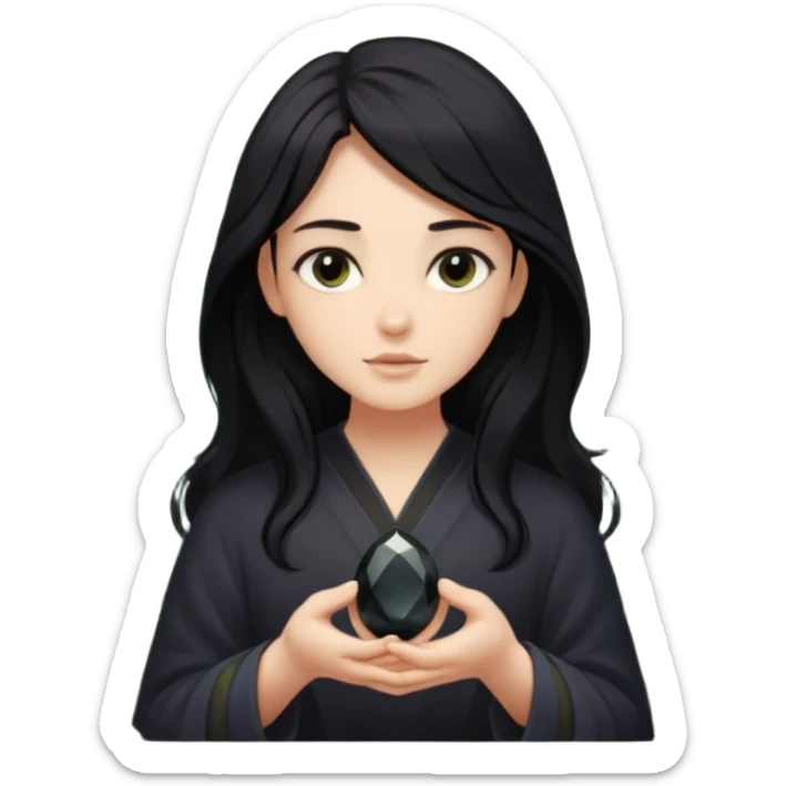 I want an emoji to use for mental wellness in a mystical setting. I want to reference an object that symbolizes the term "Clarity Seeker". It should be relaxing and calm in nature. sticker