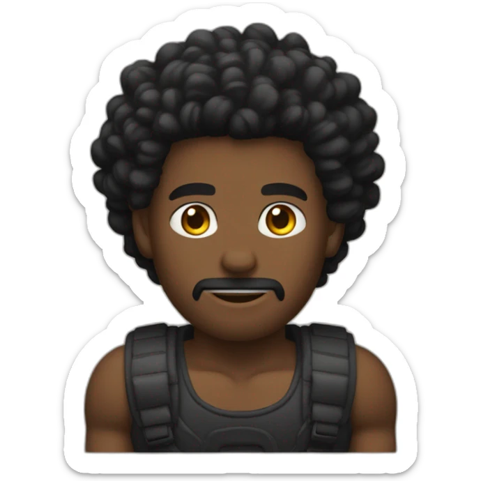 Persona masculina de raza negra con rastas y muy musculada sticker