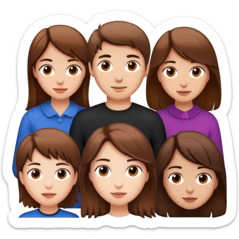 Brown hair Guys behind brown hair girls  sticker