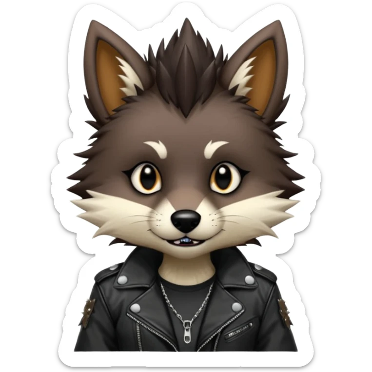 Cute edgy anthropomorphic furry fursona-animal by LiLaiRa, Kamirah, griffsnuff, AngieWolf  sticker