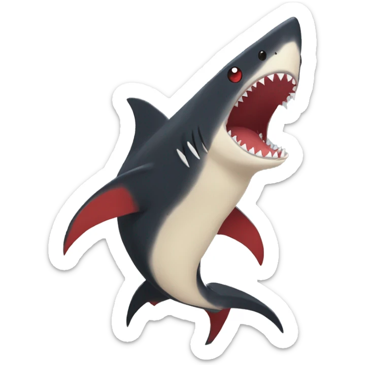 Cute cool black red nargacuga-shark animal hybrid Fakemon full body sticker