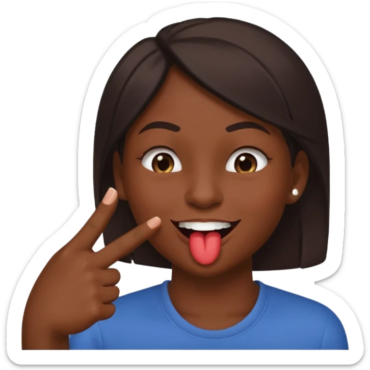 Emoji coquin avec le doigt dans le coin de la bouche 😏 avec ce regard là et cette tête qui se mord le doigt le visage plus coquin 😈  sticker