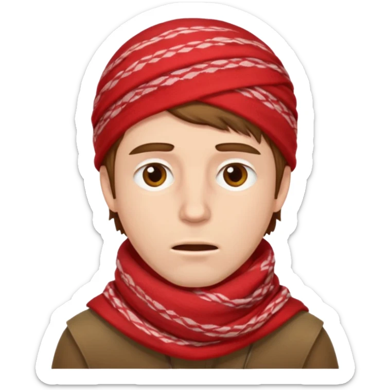 Sore throat for white brown hair guy
No fever - red keffieh palestinian sticker