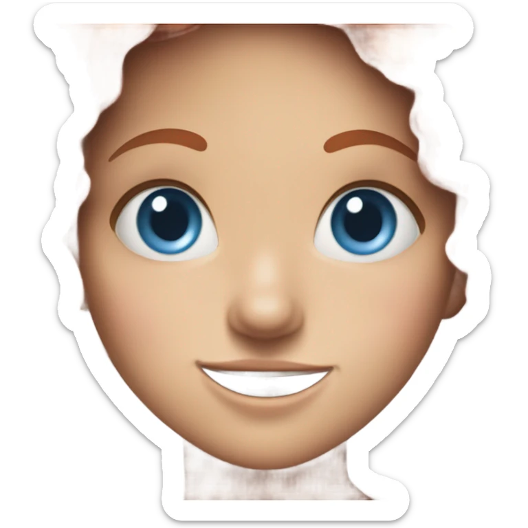 girl with red hair and freckles and blue eyes sticking out tongue  sticker