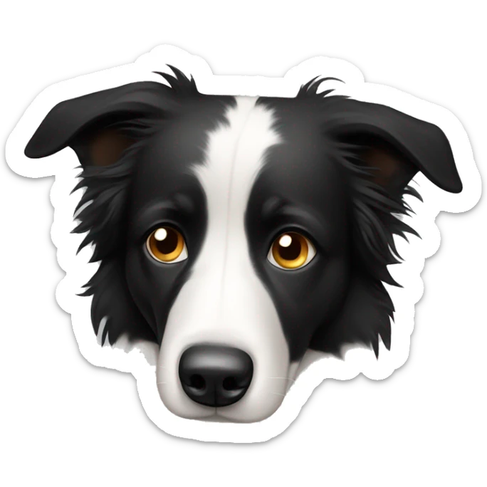Sad border collie sticker